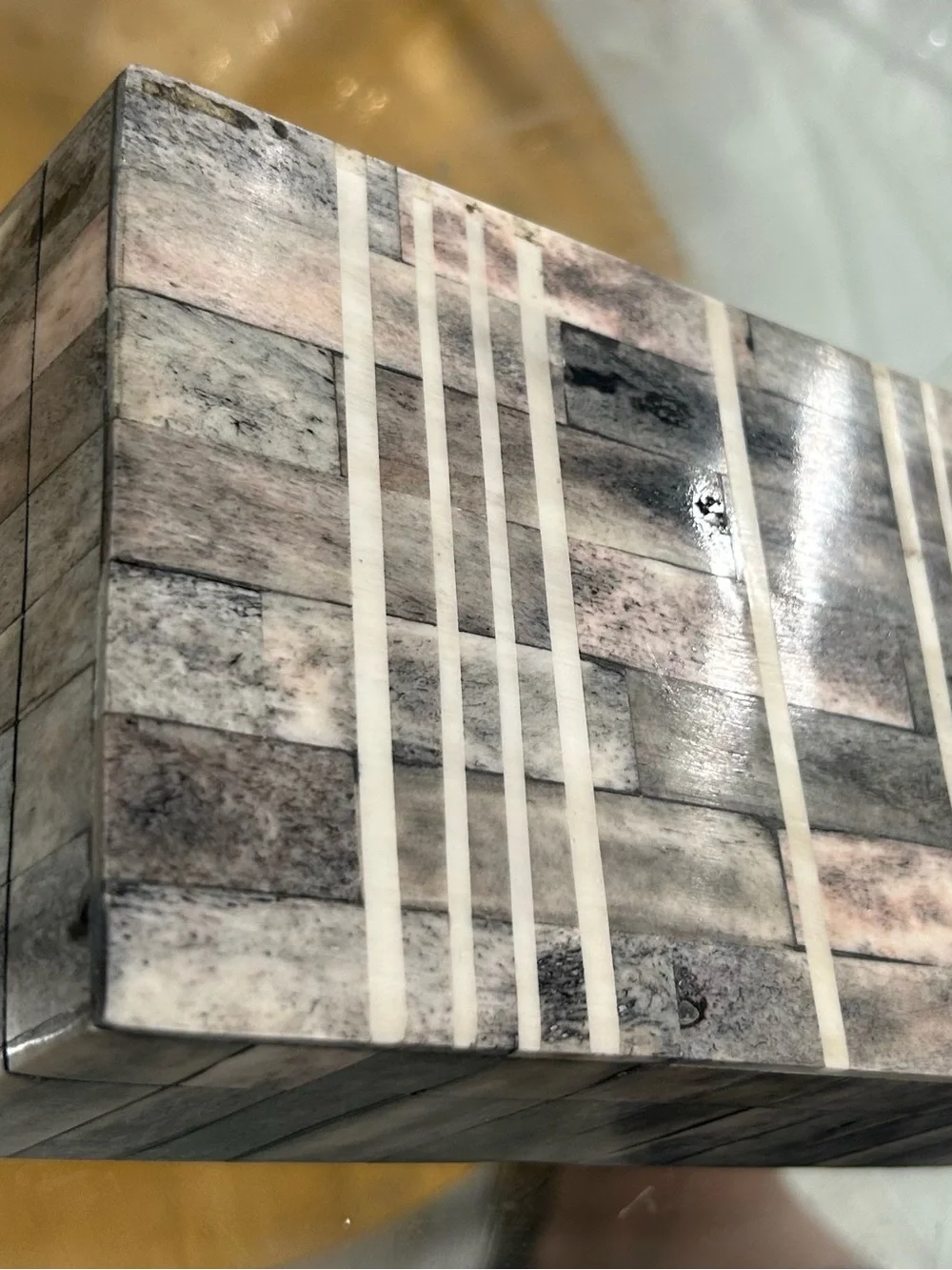 Gray Bone Marble Pattern Decorative Box - Home Decor & Organization